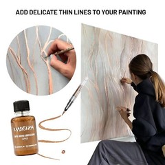 Liquid Gold Leaf Paint 0.68 fl oz Alcohol Based Fast Drying Rich Gold