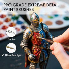 Artify Extreme Detail Paint Brushes Set, 10Pcs Multi-Shape Fine Detail Brushes w