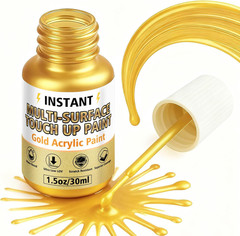 Gold Leaf Paint, Gold Paint for Metal and Wood – Rich Metallic Shine, Fast Dryin