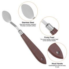 4pcs 22mm No.20 Painting Palette Knives Stainless Steel Spatula Red Wood Handle