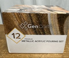 GenCrafts Metallic Acrylic Pouring Paint 12 Colors 12 x 60ml (2 fl oz)