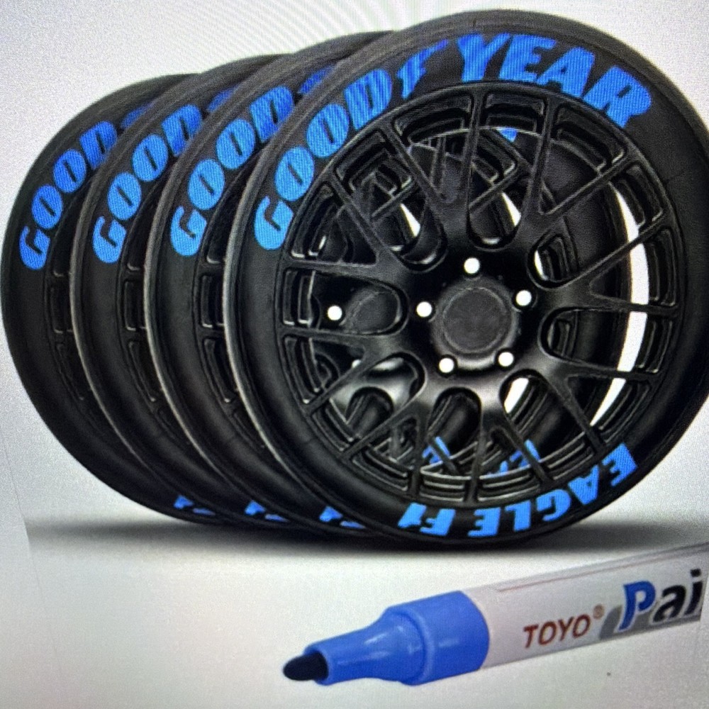 TOYO Paint Marker Pen for Tire Lettering, Blue/White Paint Marker