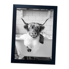 Highland Cow Bathroom Decor, Funny Bathroom 10″L x 8″W Highland Cow in Bathtub