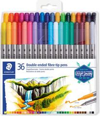 Double Ended Markers, Assorted Bullet Tips, Assorted Colors, 36/Pack