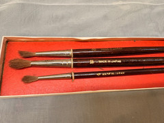 Vintage – Set of 3 ‘Conqueror’ Brand “Camel Hair” Marking Brushes – Size 4-8-12