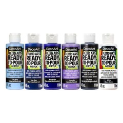 Fluid Art Ready-to-Pour Paint Set – Galactic Colors, Set of 6 (4 fl oz Bottle…