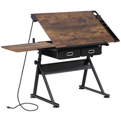 Adjustable Drafting Table for Artists – Drawing Table with Drawers & Outlet