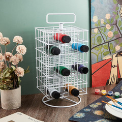 2 Pcs 360° Rotating Paint Holder Organizer, 6 Tier Spinning Paint Bottle Storage