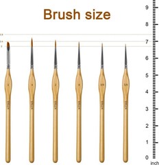 6Pcs Miniature Paint Brushes Set with Triangular Handles – for Acrylics, Oils…