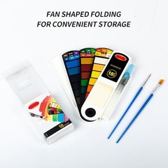 Collapsible Watercolor Paint Set with 18 colors with refillable water brush