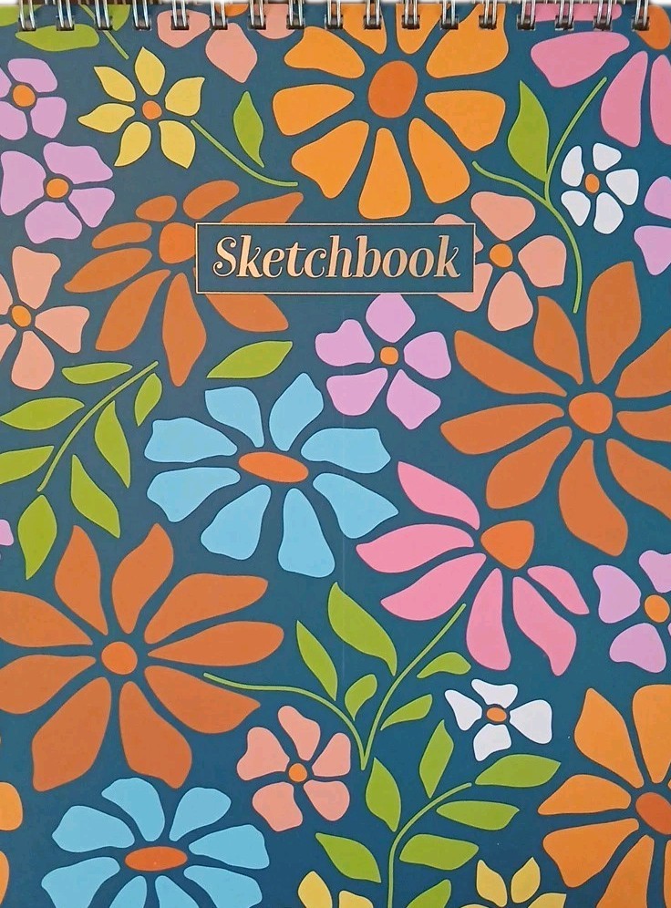 Delilah Jane – Large Sketchbook – Hippy Floral Pattern – NEW – 12x9x1