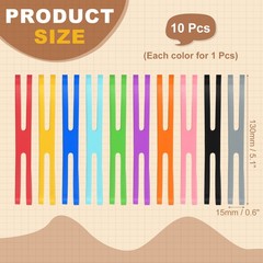 5.1 x 0.6 Inch 10 Pcs Silicone Elastic Rubber Wrapping Bands, Multi-Colors
