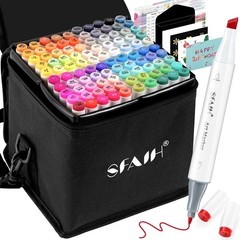 Alcohol Markers Set Chisel & Fine – 101 Colors[Adult Coloring & Advancing Art…