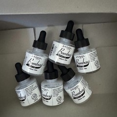 Lot of 12 Dr. Ph. Martin’s Bombay India Ink Ink Bottle, 1.0 oz, BLACK WHITE