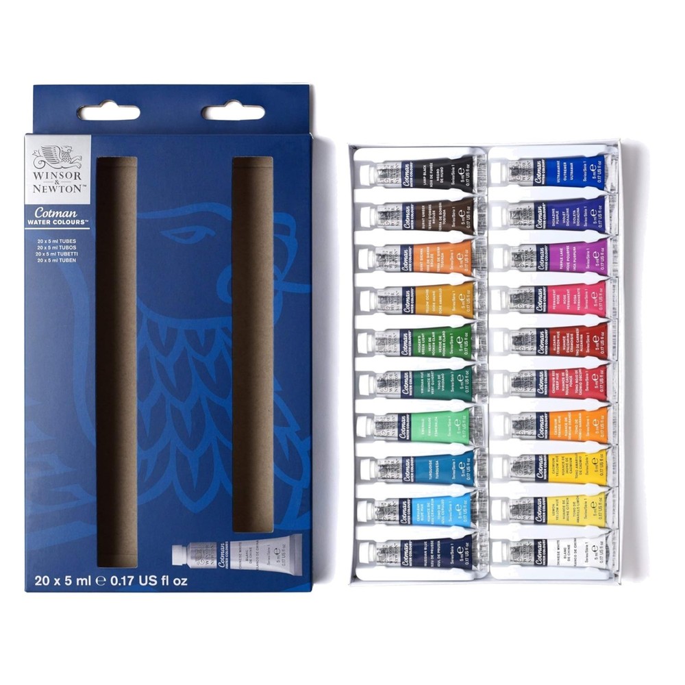 High Transparency Watercolor Set of 20 Colors – 5ml Tubes for Vibrant Artwork