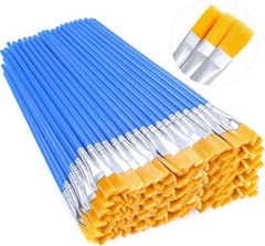 100PCS Small Paint Brushes Bulk, Flat Top Acrylic Mini Brushes for Kids, Crafts