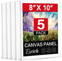 Canvas Boards 5 Pack 8×10 Cotton Primed Acid Free Panels Oil Acrylic Watercolor