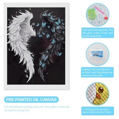 Tryadren Diamond Art Kit for Adults, Butterfly Angel Wings 12″x16″, style-16
