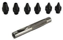 7 Pc Hollow Leather Punch Set (1.5mm,2,2.5,3,4,5mm) & 1 Pc 3.5″ Carbon Steel Ha