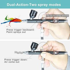 Dual Action Airbrush Gravity Feed 0.3mm Gun Spray Nail Art Paint Tattoo Tool Set