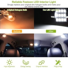 13-Piece Festoon LED Bulb Set for Interior Lighting and License Plates