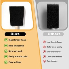 50pcs Foam Brush and Round Foam Brush Set with High Density Foam for Multi Pr…
