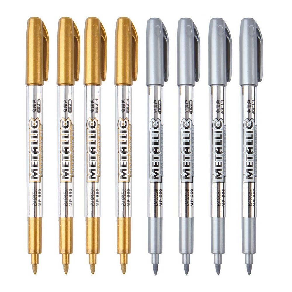 Metallic Marker Pens, Gold and Silver Metallic Permanent Markers for Artist I…