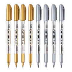 Metallic Marker Pens, Gold and Silver Metallic Permanent Markers for Artist I…