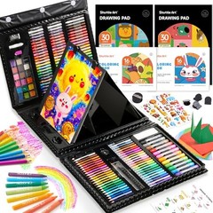335 Piece Kids Art Set, Multi-Media Art Supplies, Gift Art Kit Black-335 Piece