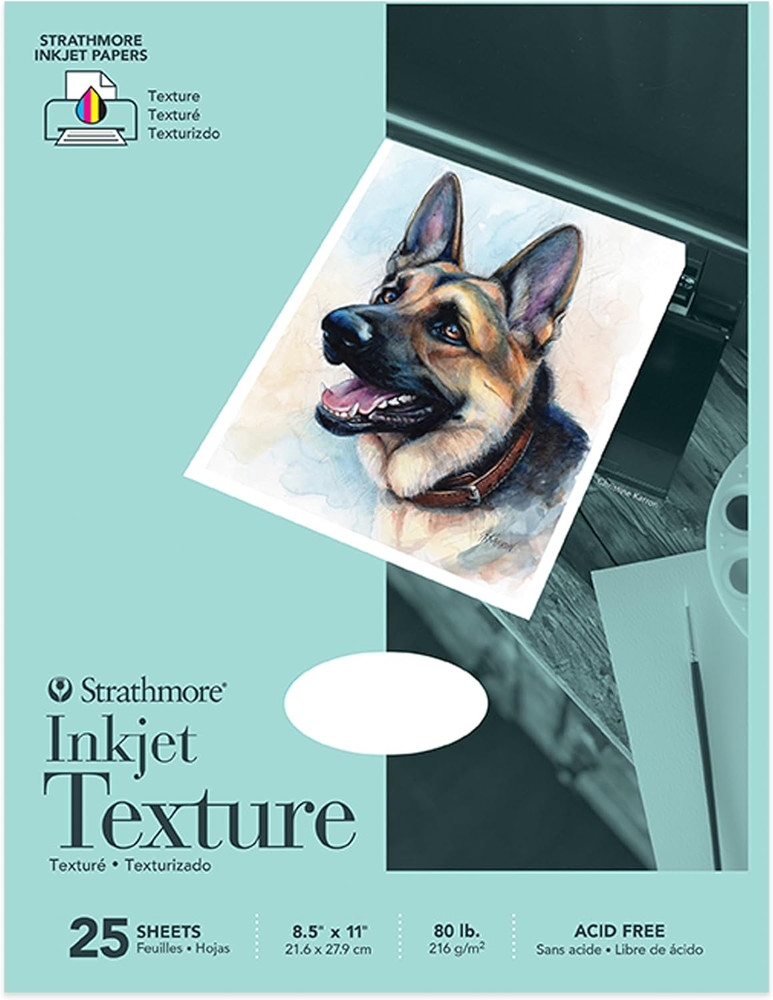 59-701 Textured Inkjet Paper, 8.5″X11″, 25 Sheets , White, Packaging May Vary