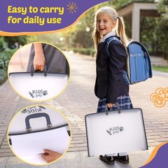 11×17 Kids Art Portfolio – Accordian File Organizer with Frosted Translucent