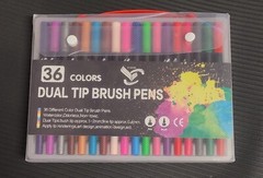 Colouring Pens Stationary felt tips 36 Dual Tip craft brush markers colourful