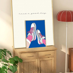 2 Pack 8X10 Inch Pre Drawn Canvas Paint Kit for Couples Adults, Sneakers Retro T
