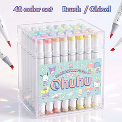 Ohuhu x Sanrio 48 Color Pastel Marker Set Brush Chisel Alcohol Markers