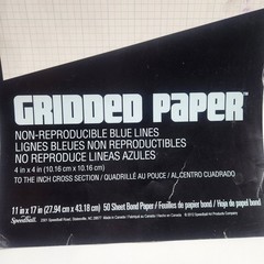 Bienfang Gridded Paper 11×17 50 Sheets Non-Reproducible Blue Lines 4×4 Grid