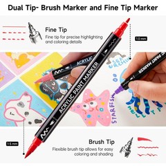 Shuttle Art 80 Colors 1 Count (Pack of 80), 80 Brush Tip and Fine