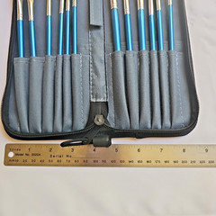 Nylon Hair Paint Brush Set with Carry Case – 12-pc Long Blue Handle