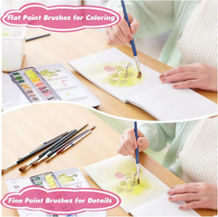 Small Paint Brushes Bulk, 110 Pcs Flat Tip round Acrylic Paint Brushes for Kids