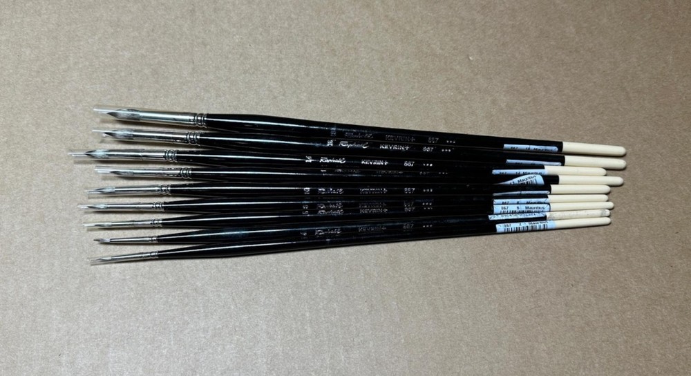 9x Pack Lot Raphael Kevrin Plus Long Handle Filbert Brushes 867 Sizes 2-18