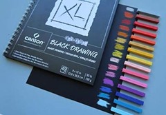 XL Series Drawing Paper, Black, Wirebound Pad, 7×10 inches, 40 Sheets