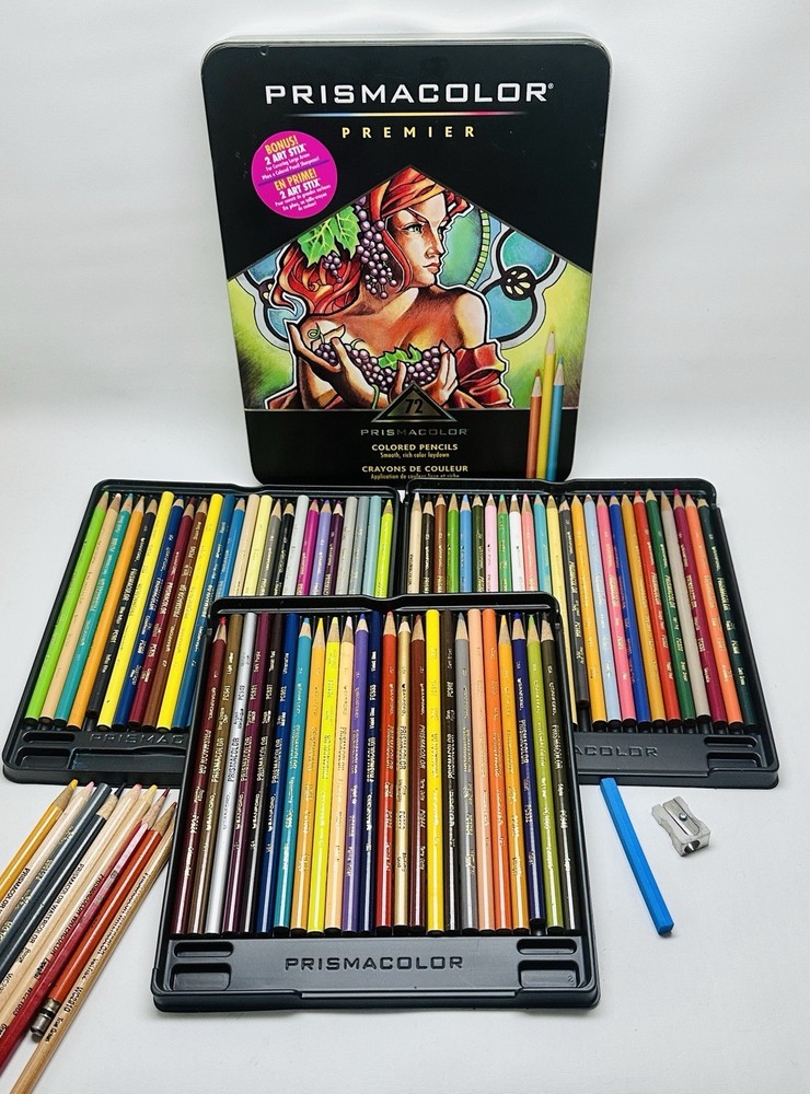 Prismacolor Premier Soft Core Colored Pencils 72 Tin – Used