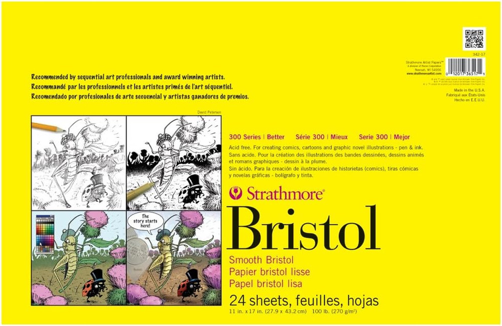 Strathmore 300 Series 11×17 Smooth Art Media Paper 24 Sheets Bristol Pad