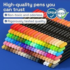 120 Dual-Tip Acrylic Paint Markers Fine Dot Tips Fabric Rock Glass Wood Art