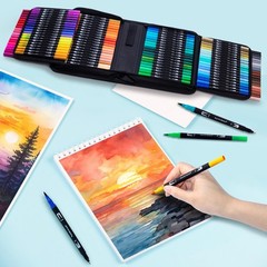 120 Colors Dual Tip Markers Pens Set,Brush Fine Tips Adults Art Paint Marker …