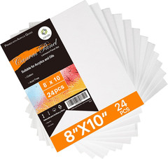 Canvas Board 8 X 10 Inch, 24 Pack Canvases for Painting, 100% Cotton Canvas for
