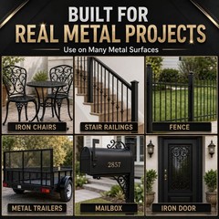 High Coverage 35 Fl Oz Rust Preventive Black Paint for Metal Furniture & Gates