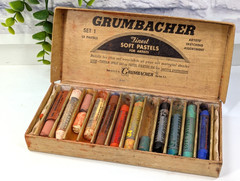LOT 12!🎨Vintage Artist Grumbacher Finest Soft Pastels No. C Box Set 1 Made USA