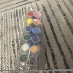 10 Pack Mini Acrylic Paint Set,12 Colors 1.21 Fl Oz plus paint brushes new