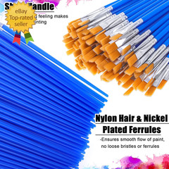 100Pcs Small Paint Brushes Bulk, Flat Top Acrylic Classroom Brush for Kids Mini