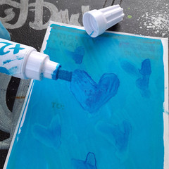MODIFIED SEA BLUE Uni Paint Marker PX-30 Broad Chisel Tip 8mm Graffiti Supplies